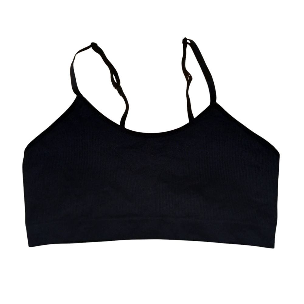 Xersion Black Seamless Sports Bra - Adjustable Straps, Size XL